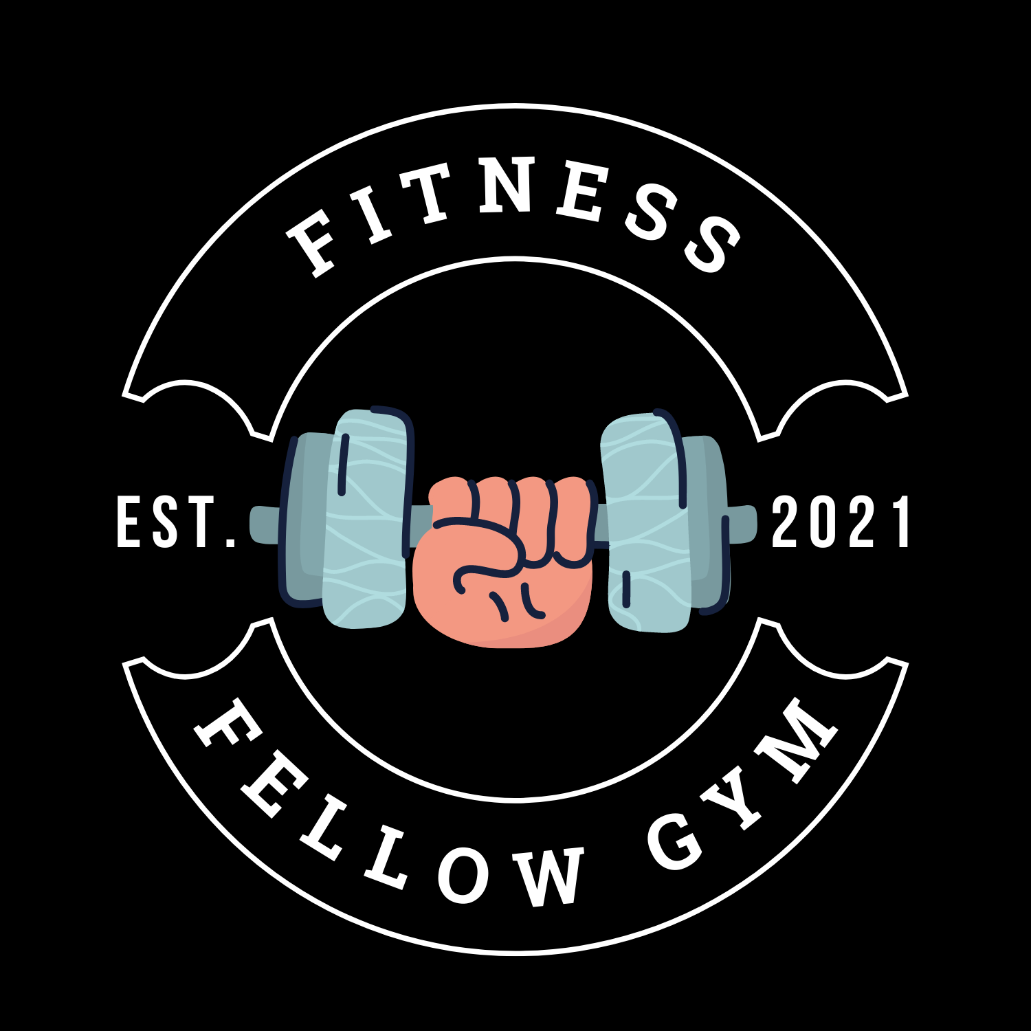 Female Bodybuilder Fitness Club Round Logo (Facebook Profile Frame)